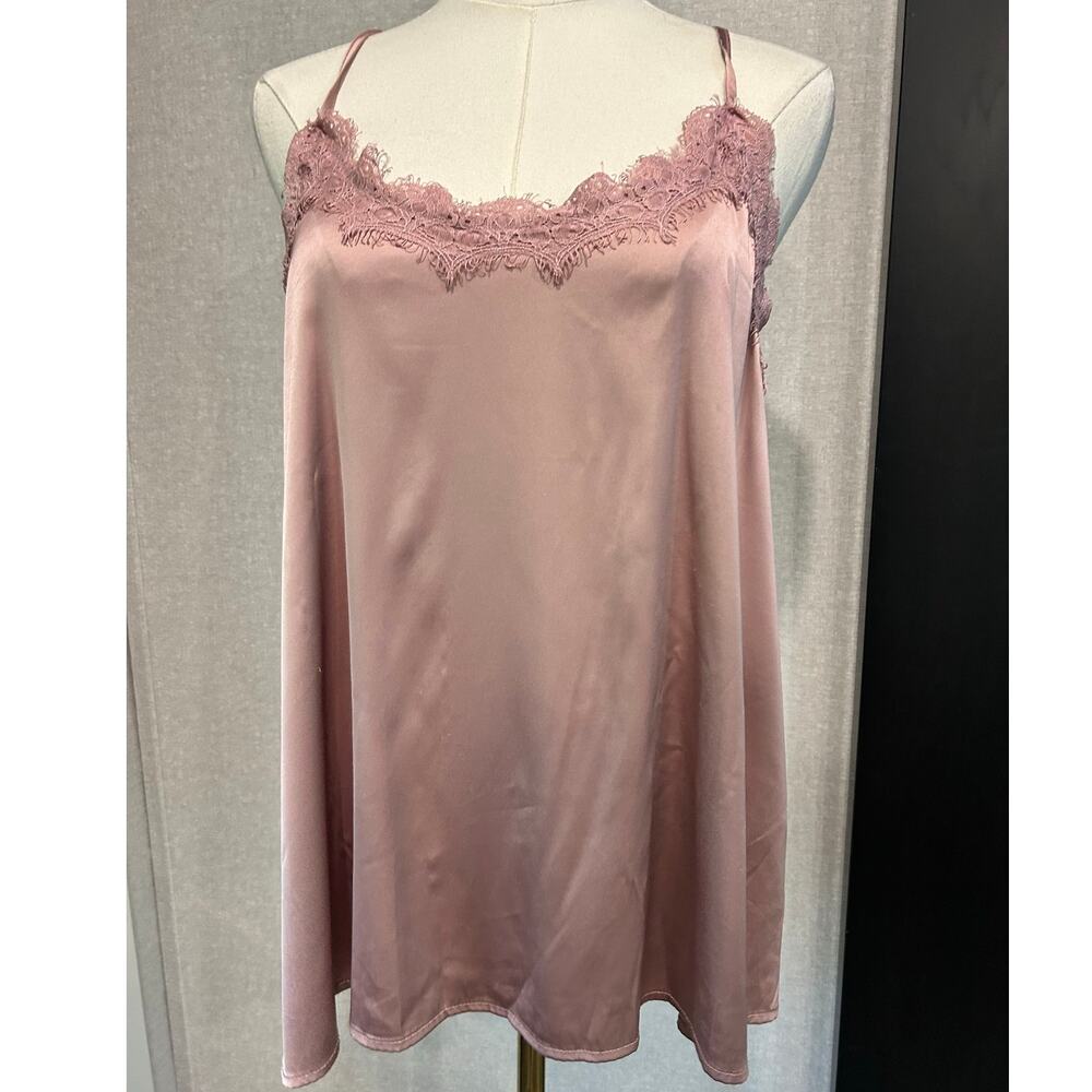 Pink Lily Cami Tank Satin 90's Baby Doll SZ LG Fairy Coquette Y2k Girly Summer